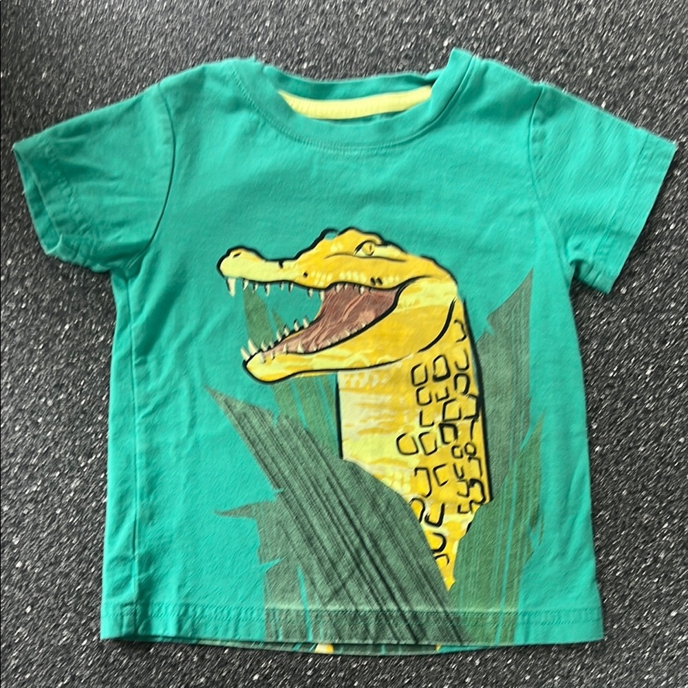 Tea Collection Green and Yellow Dinosaur Short Sleeve Tee